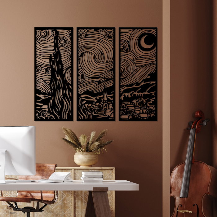 Wallity Escultura de pared Vangogh en Negro